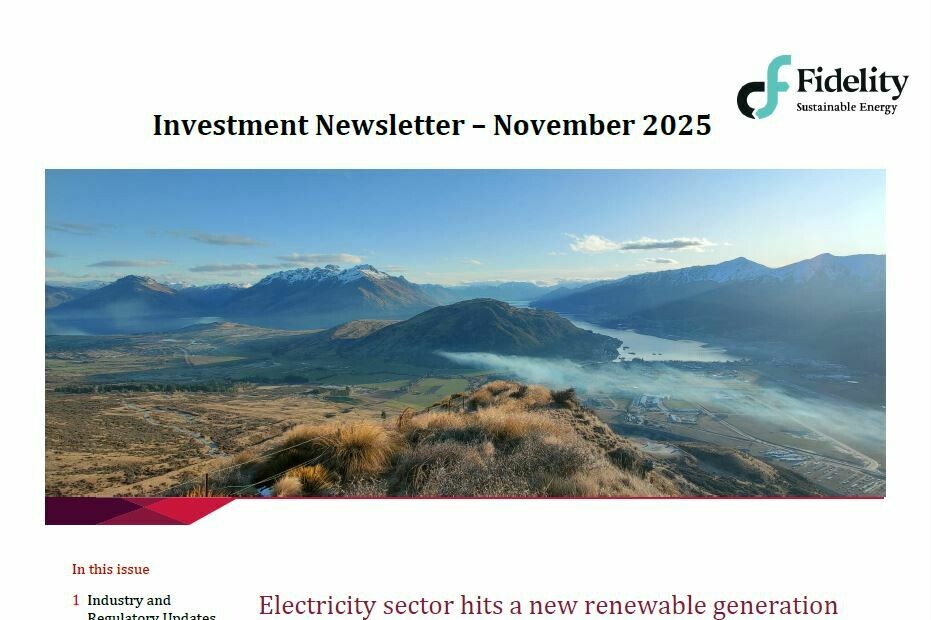 Investor Newsletter November 2025 • Fidelity - Sustainable Energy